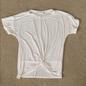 white knotted t shirt